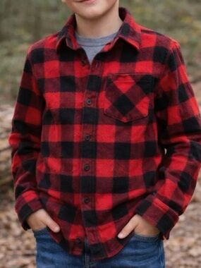 0294 NEW Boys Flannel Button Up Shirt